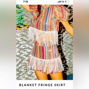 Queen of Sparkles Cinco de Mayo fringe skirt. Medium